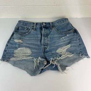 Levi’s 501 Button Fly Denim Shorts, 30